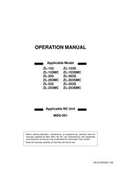 User Manuals: Mori seiki ZL-253 CNC Lathe