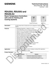 Siemens RDU20U Technical Instructions