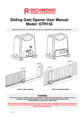 Richmond GTR156 User Manual