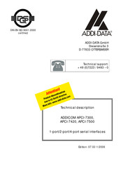 Addi-Data ADDICOM APCI-7500 Technical Description