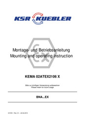 KSR KUEBLER BNAxEX Series Mounting And Operating Instructions