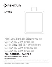 Pentair Myers CGL-21SW Installation And Service Manual
