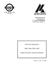 Addi-Data ADDINUM APCI-1500 Technical Description