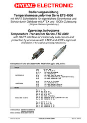 HYDAC ELECTRONIC ETS 4000 Series Operating Instructions Manual