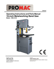 Promac VBS-1610 Operating Instructions And Parts Manual