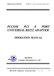 Decision Computer International PCCOM Operation Manual