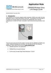 CML Microcircuits CMX649 Application Note
