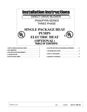International comfort products PH55 Series Installation Instructions Manual