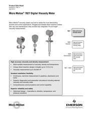 Emerson Micro Motion 7827 Product Data