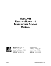 Met One Instruments 085 Manual
