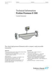 Endress+Hauser Proline Promass O 300 Technical Information