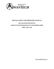 Advantech SSPB-K40-CSE Installation And Operating Manual