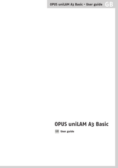 Opus uniLAM A3 Basic User Manual