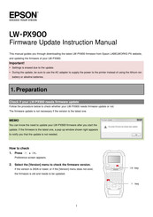 Epson LABELWORKS PX LW-PX900 Firmware Update Manual