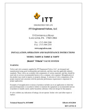 Itt Skotch Trifecta T4405F Installation, Operation And Maintenance Instructions