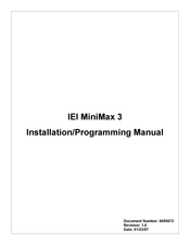 IEI Technology MiniMax 3 Installation & Programming Manual