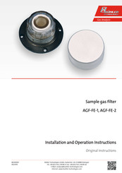 Bühler technologies AGF-FE-1 Installation And Operation Instructions Manual
