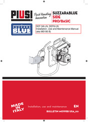 Piusi SUZZARABLUE BASIC Installation, Use And Maintenance Manual