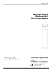 Grunbeck GENO-mat FE-Z Series Operation Manual