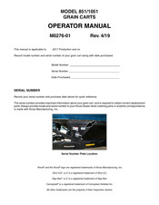 KINZE 1051 Operator's Manual