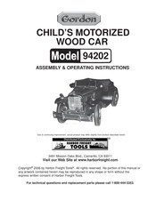 Gordon 94202 Assembly & Operating Instructions