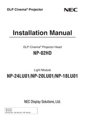 NEC NP-02HD Installation Manual