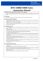 TDK­-Lambda RWS 1000B Series Instruction Manual