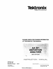 SERVICE & OPER TEKTRONIX AA501A INSTRUCTION MANUAL 