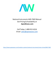 National Instruments NI MID-7604 User Manual And Specifications