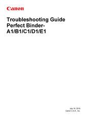 Canon Perfect Binder B1 Troubleshooting Manual