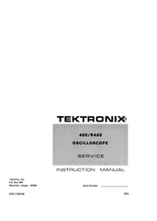 Tektronix R485 Instruction Manual