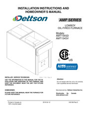 Dettson Lowboy AMT154SV Installation Instructions And Homeowner's Manual