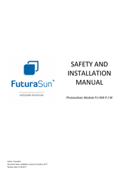 FuturaSun FU M Series Safety And Installation Manual