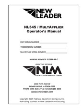New Leader NL345/MULTAPPLIER Operator's Manual