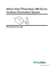 Welch Allyn KleenSpec 800 Series Directions For Use Manual