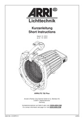 ARRI ARRILITE 750 Plus Short Instructions