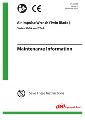 Ingersoll Rand 700A Series Maintenance Information