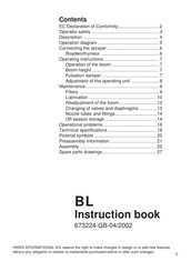 Hardi BL Series Instruction Book
