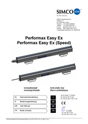 ITW SIMCO ION Performax Easy Ex Speed User Manual