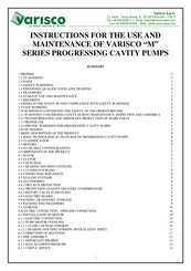 VARISCO M Series Instructions For Use And Maintenance Manual