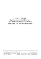 Amalgamated Instrument PM4-SSI Operation And Instruction Manual