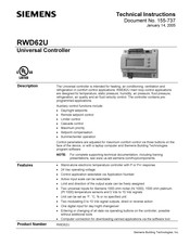 Siemens RWD62U Technical Instructions