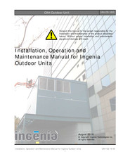 INGENIA CAH Installation, Operation And Maintenance Manual