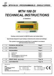 SBM MTH 100 DI Technical Instructions
