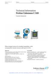 Endress+Hauser Proline Cubemass C 500 Technical Information