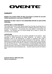 Ovente SM880 Series Manual