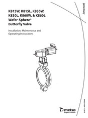 metso Jamesbury Wafer-Sphere K830L Installation Maintenance And Operating Instructions