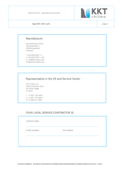 KKT KPC 108-L-U/S Operating	 Instruction