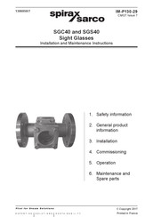 Spirax Sarco SGC40 Installation And Maintenance Instructions Manual