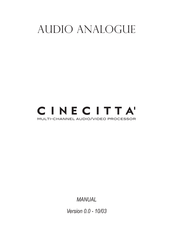 Audio Analogue Cinecitta Manual